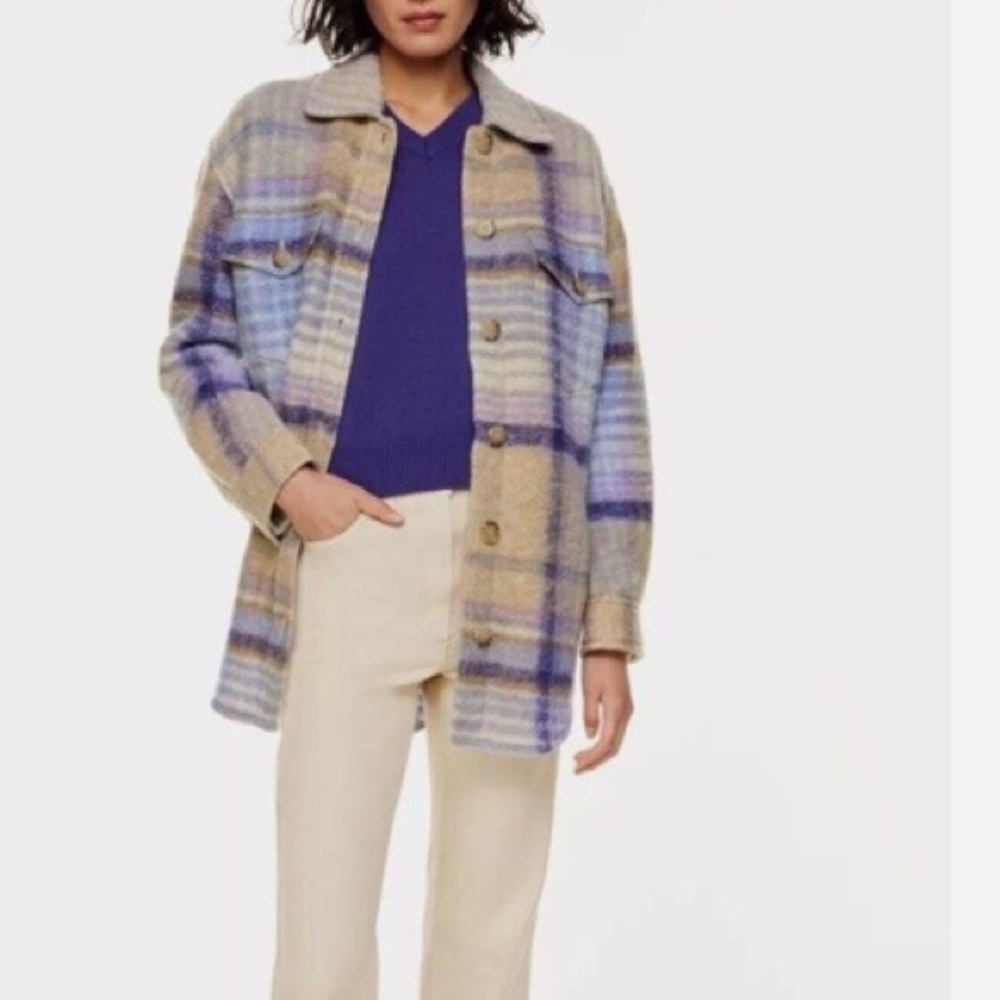 Wilfred Free Utility Gianna Blue Plaid Jacket Size S